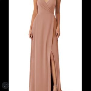 Azazie Champagne rose bridesmaids dress